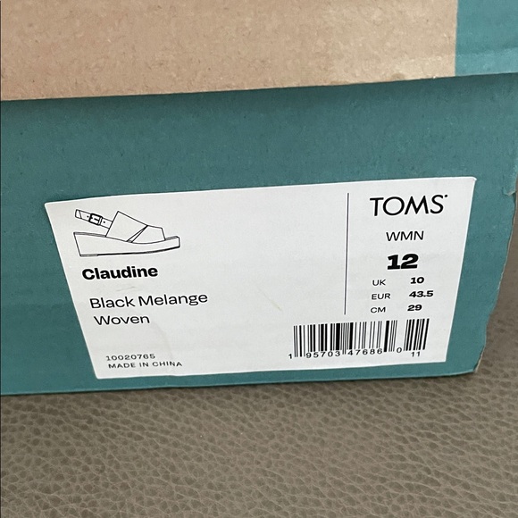 Toms Black Wedges with Cork Platform - Picture 2 of 5